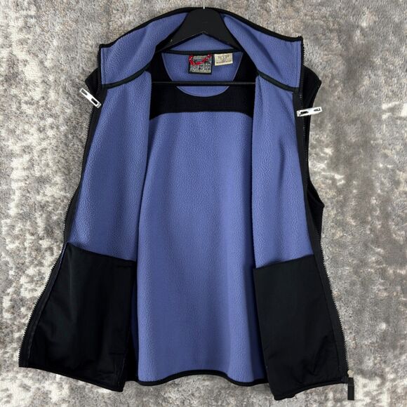 10,000 FT Above Sea Level Size L Fleece Full Zip Sleeveless 2 Tone Jacket Pocket - Picture 3 of 8
